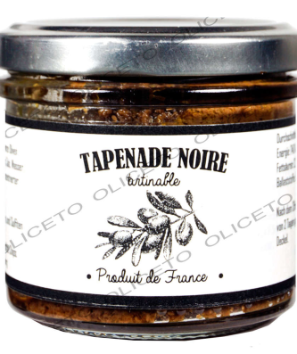 Tapenade noire pâte d'olives noires assaisonnées pot 100g - Carlant
