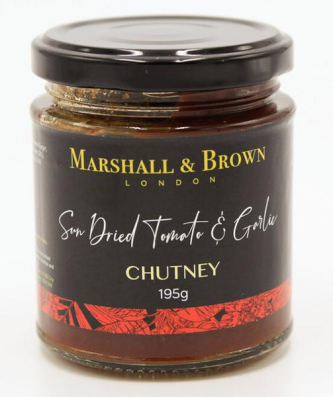 Marshall & Brown Chutney de Tomates Séchées au Soleil et d'Ail Sans Gluten, Végétalien 195g
