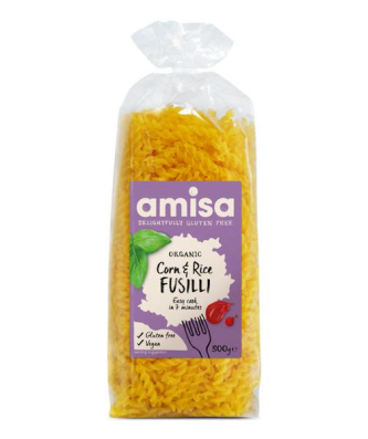 Amisa Pâtes Fusilli Maïs & Riz Bio Sans Gluten, 500g