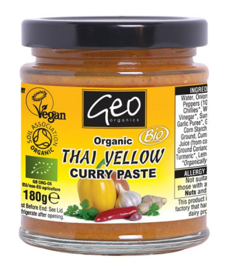 Geo Organics Pâte de Curry Jaune Bio Thaïlande 180g