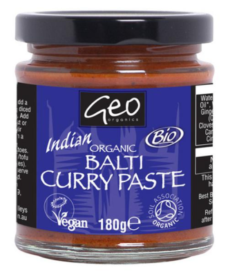 Geo Organics Pâte de Curry Balti Bio Vegan, 180g