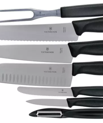 Victorinox SwissClassic 6.7133.7G 7-piece kitchen knife set, black