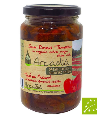 Tomates séchées bio à l'huile d'olive bio Arcadia en pot de 330 g - Eliamed
