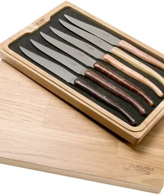 Laguiole en Aubrac Quotidien set de 6 couteaux à steak bois de France