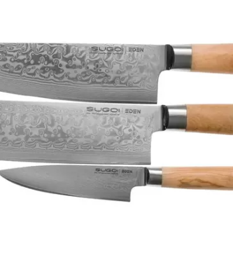 Eden Sugoi Olive 2090-S01, ensemble de 3 couteaux