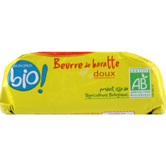 Beurre de baratte doux, certifié AB