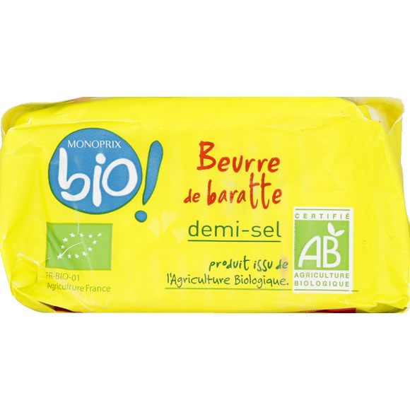 Beurre de baratte demi-sel - certifi{ AB