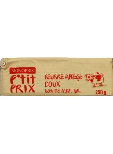 Beurre allégé doux 60% MG