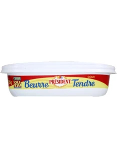 Beurre doux pasteurisé, 82% de mat. Gr.