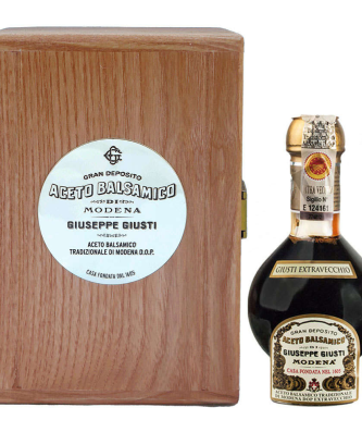 Extravecchio traditionnel min. 25 Jahre 100ml Vinaigre Balsamique de Modène AOP en noble Holzbox Giusti