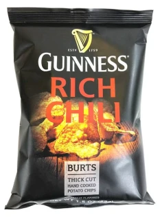 Burts Guinness Chips Rich Chili Flavor