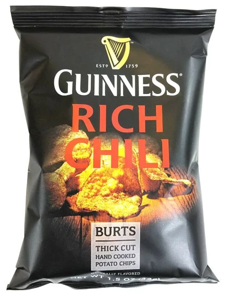 Burts Guinness Chips Rich Chili Flavor