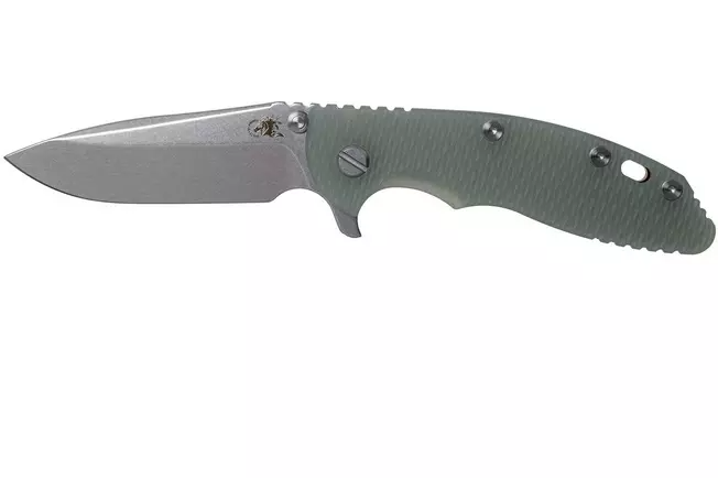 Rick Hinderer XM18 3,5” Spearpoint CPM 20CV Stonewash, Bronze, Translucent G10, couteau de poche