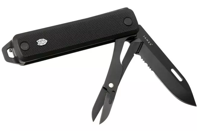 The James Brand Ellis Scissors, Black, Black, couteau de poche G10