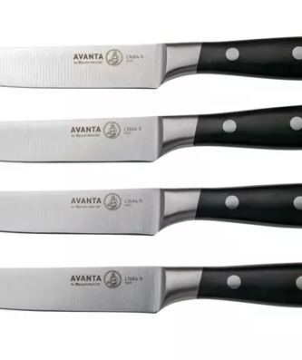 Messermeister Avanta L7684-5-4S, ensemble de 4 couteaux à steak, noir