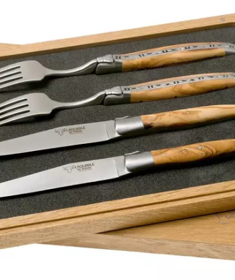 Laguiole en Aubrac CCF99OLIHL ménagère 4 pièces bois d'olivier