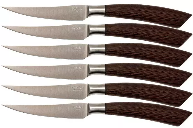Set de 6 couteaux à steak Saladini 23 cm, wengé