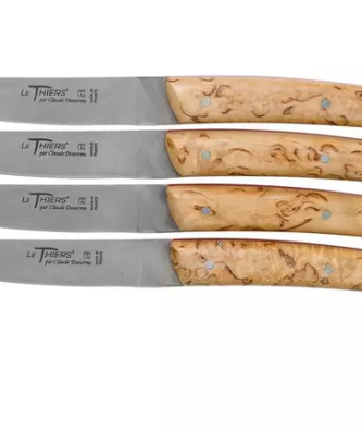 Claude Dozorme Le Thiers set de couteaux à steak 4 pièces bouleau rouge