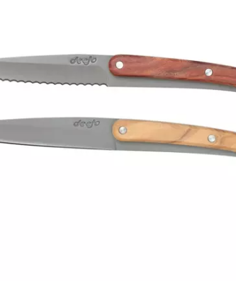 Deejo CFB00010 padouk et bois d'olivier, set de 2 couteaux
