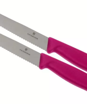 Victorinox Swissclassic couteau à pizza/steak rose, lot de 2, 6.7936.12L5B