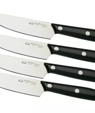 Due Cigni 1896 America 2C1019SET4, ensemble de 4 couteaux à steak, noir