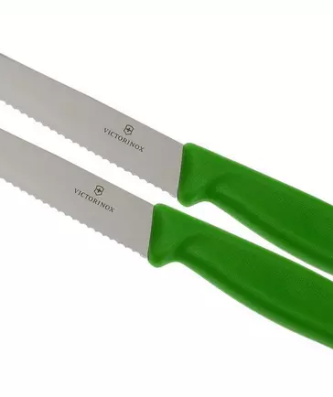 Victorinox Swissclassic couteau à pizza/steak vert, lot de 2, 6.7936.12L4B