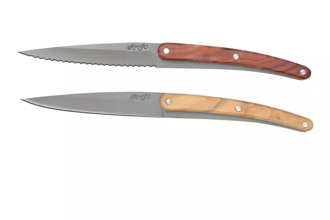 Deejo CFB00010 padouk et bois d'olivier, set de 2 couteaux