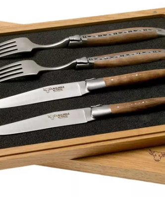 Laguiole en Aubrac CCF99NOIHL ménagère 4 pièces noyer