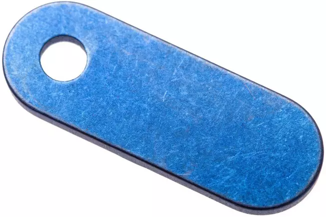 Rick Hinderer One Hole Filler Tab Titanium, bleu délavé