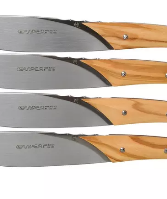 Viper Fiorentina set de couteaux à steak en bois d'olivier 4 pièces, VT7500-04UL