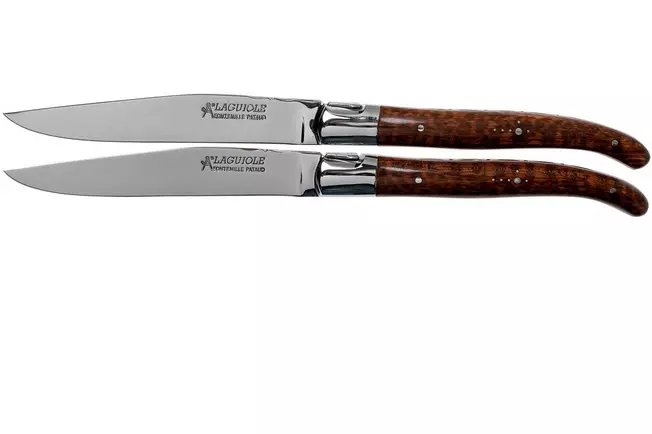 Fontenille Pataud Laguiole 2dlg steak knives set amourette snake wood, LTC2A