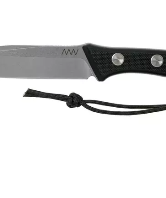 ANV P300 N690, Black G10 P300-015, Black Leather Sheath, couteau de survie