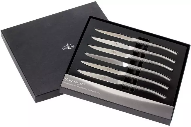 Forge de Laguiole, T6 LOG Philippe Starck coffret de couteaux à steak
