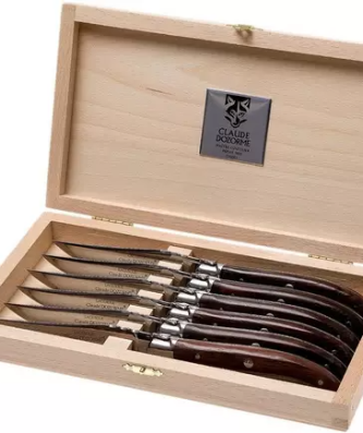 Claude Dozorme Laguiole Coffret 6 couteaux à steak, Palissandre