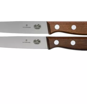 Couteau à steak Victorinox Wood 5.1200.12G, lot de 2, bord droit