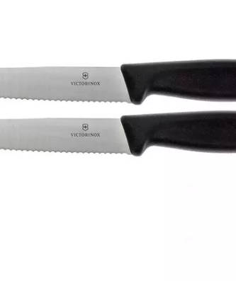 Victorinox Swissclassic couteau à pizza/steak noir, lot de 2, 6.7933.12B