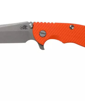 Rick Hinderer XM-18 3.5" Spanto 20CV, Working Finish, orange couteau de poche G10