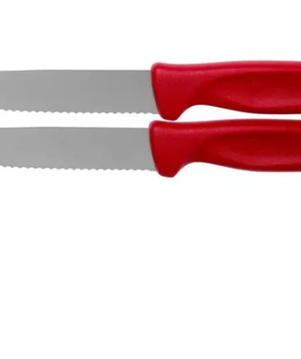 Wüsthof Create Collection Ensemble de couteaux à pizza/steak 2 pièces, Rouge