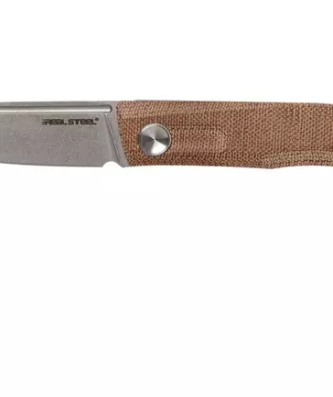 Real Steel Stella Natural Canvas Micarta 7056 Knivesandtools Couteau de poche exclusif, design Poltergeist