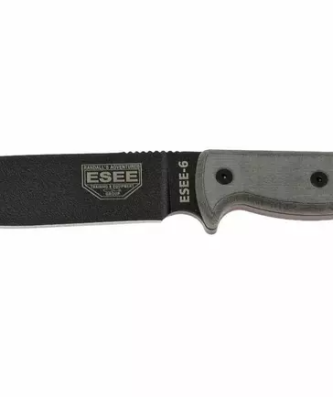 Couteau de survie ESEE Model 6 black blade, grey handle 6P-KO sans étui