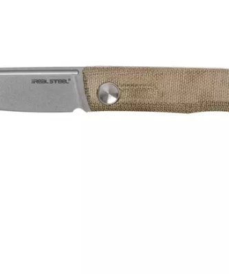 Real Steel Stella Green Canvas Micarta 7057 Knivesandtools Couteau de poche exclusif, design Poltergeist