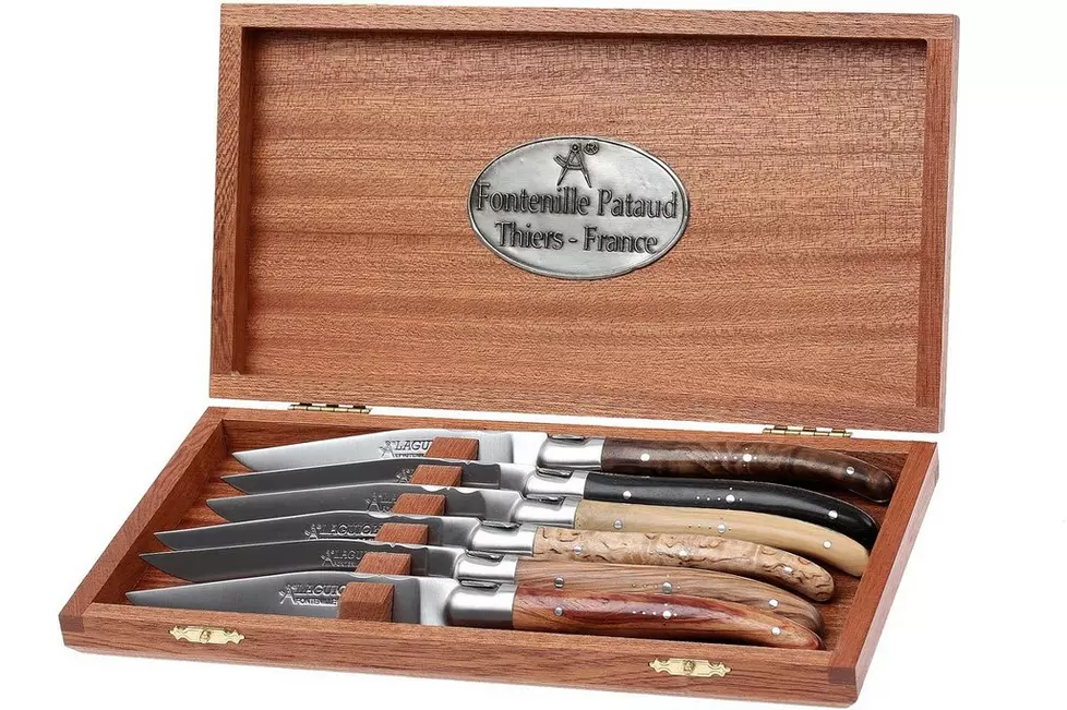 Coffret de couteaux à steak Laguiole en Aubrac 6 pièces bois d'olivier