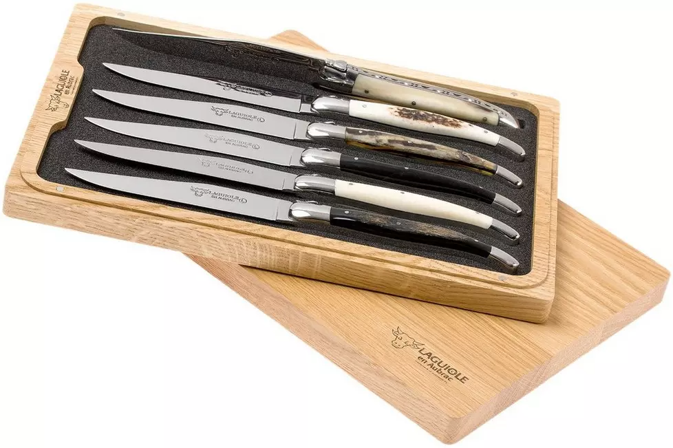 Coffret de couteaux à steak Laguiole en Aubrac 6 pièces corne mixte, 62C99CKI