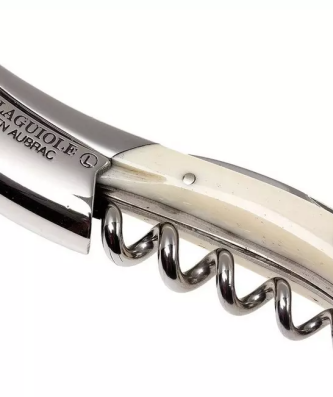 Laguiole en Aubrac Couteau sommelier os brillant blanc LSI1