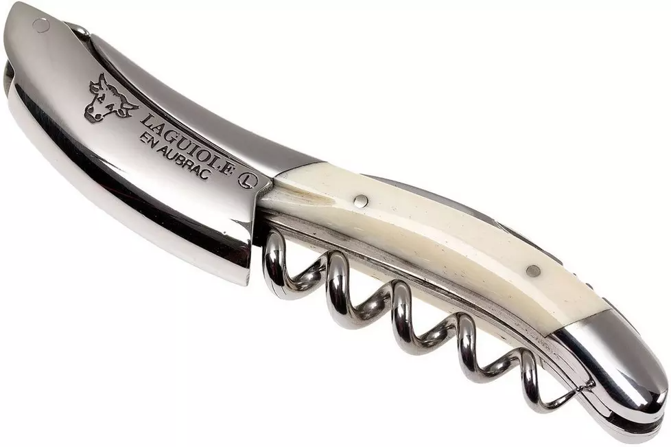 Laguiole en Aubrac Couteau sommelier os brillant blanc LSI1