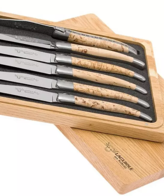 Service vin/fromage Laguiole en Aubrac 3 pièces bois d'olivier, SFV99OLIH