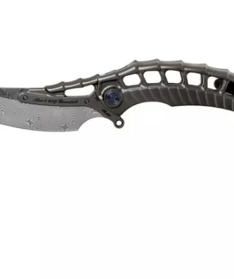 Rike Knife Alien4 Damasteel Dark Grey couteau de poche