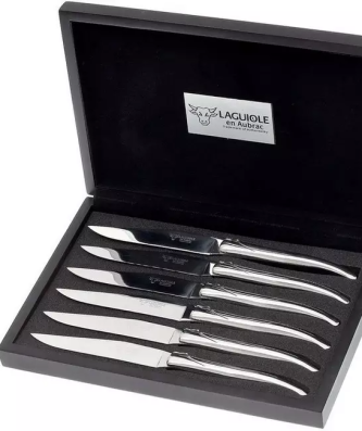 Laguiole en Aubrac set de couteaux à steak 6 pièces inox poli