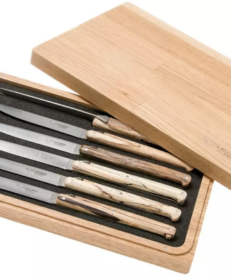 Laguiole en Aubrac Ancestral set de 6 couteaux à steak bois de hêtre