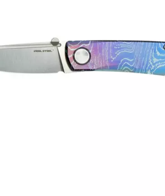 Couteau de poche Real Steel Luna Boost Titanium Exclusive RL7071FD, motif Fine TI-Damas